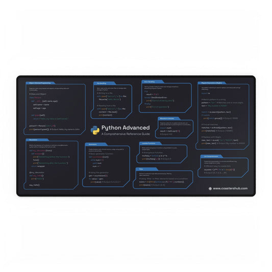 Advanced Python Cheat Sheet Mousepad - Master Python Like a Pro!