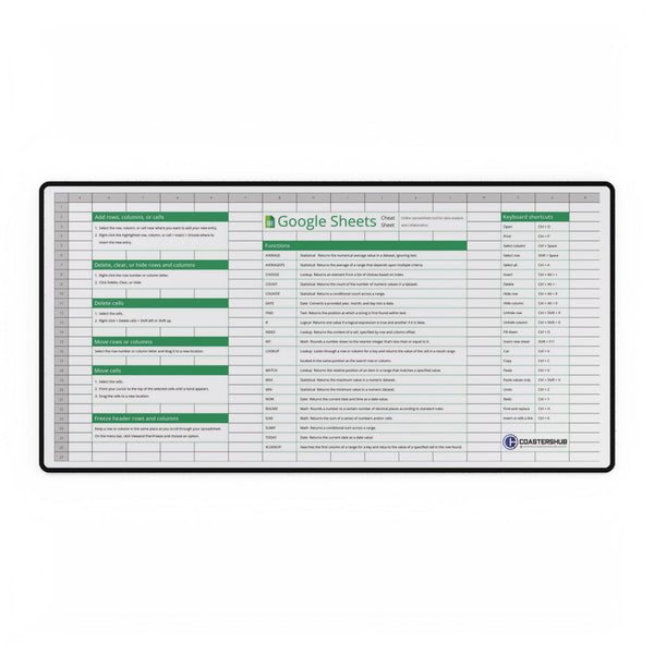 Google Sheets Cheat Sheet Mousepad – Master Spreadsheets with Ease!