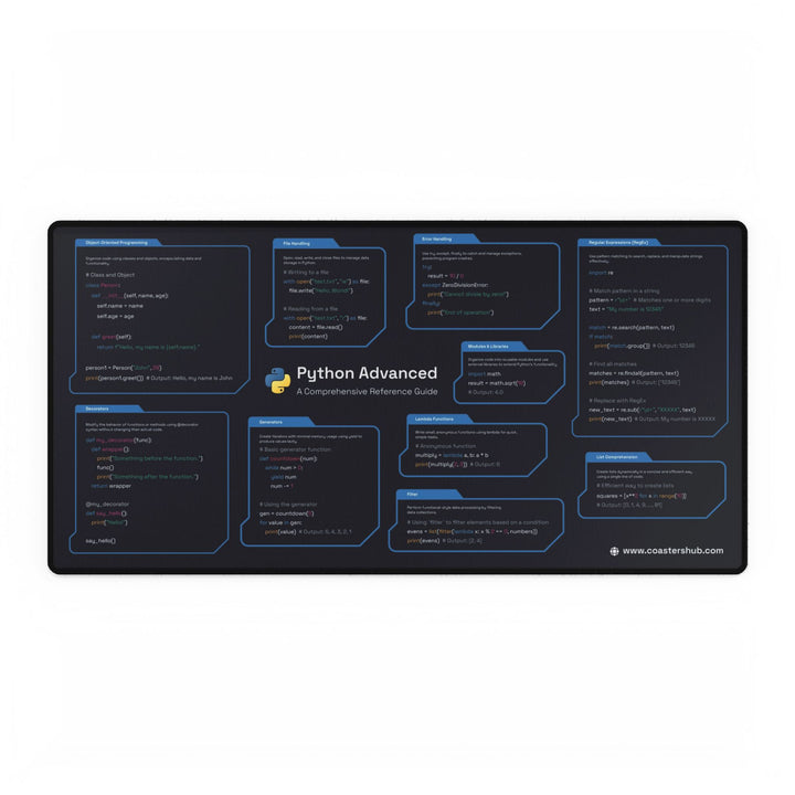 Python & Coding Mouse Pads – Cheat Sheets for Your Desk