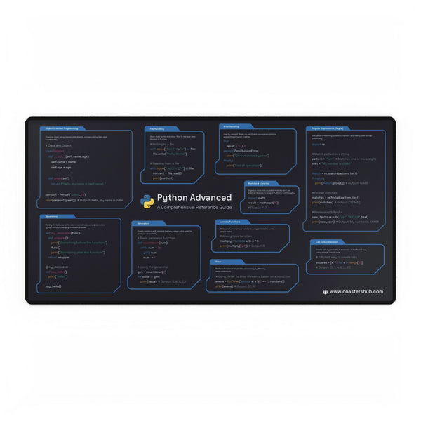 Advanced Python Cheat Sheet Mousepad - Master Python Like a Pro!