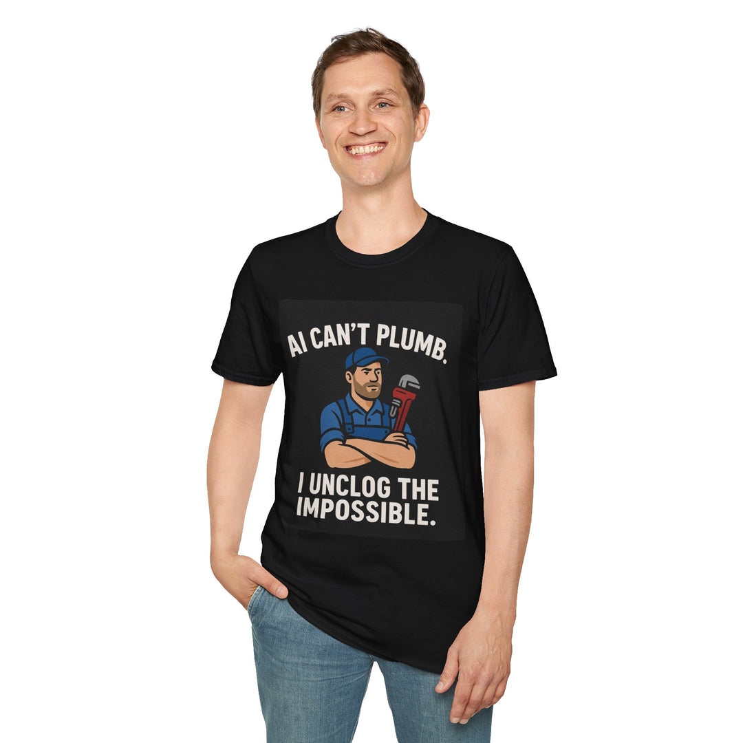 Funny T-Shirt AI Can't Plumb I Unclog the Impossible