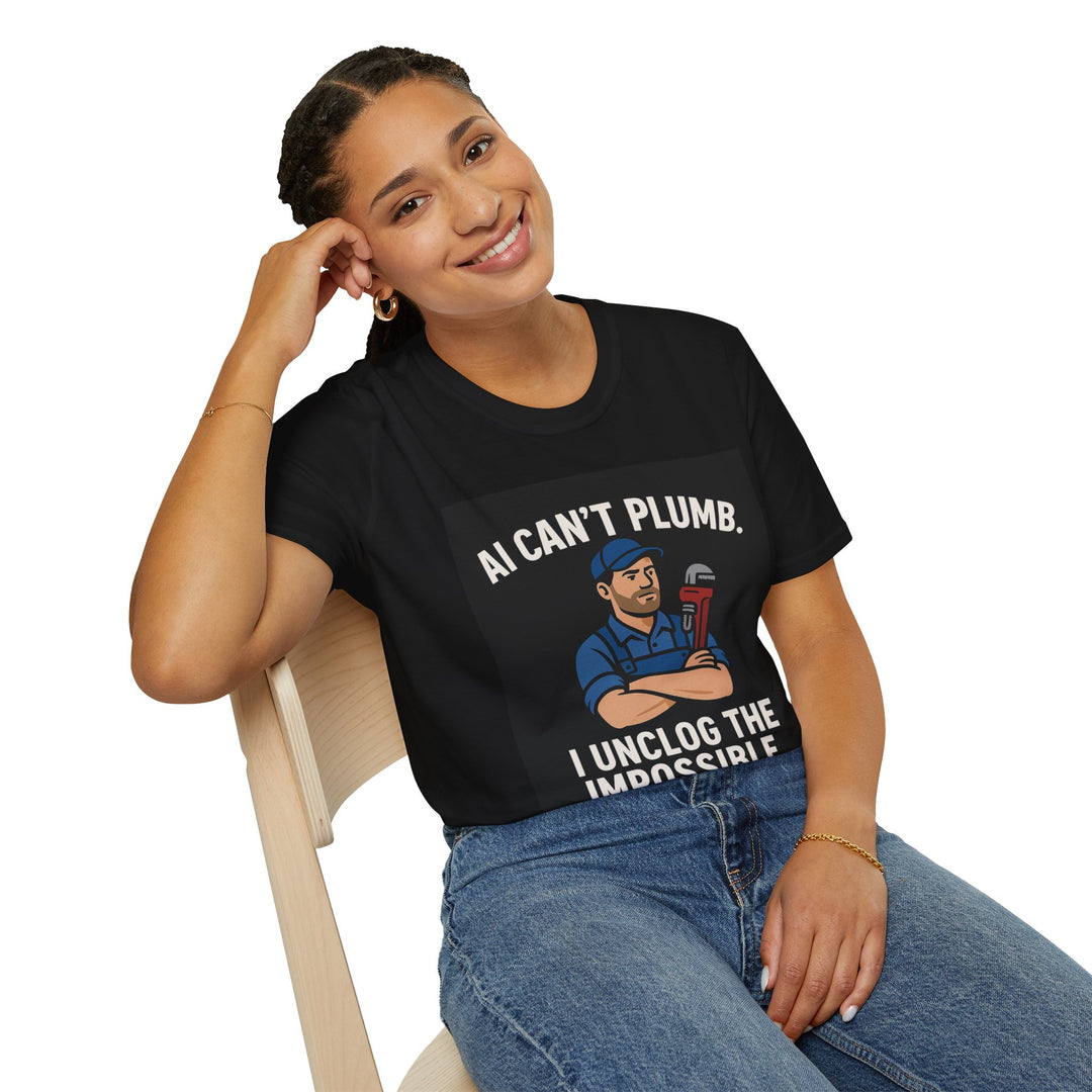 Funny T-Shirt AI Can't Plumb I Unclog the Impossible