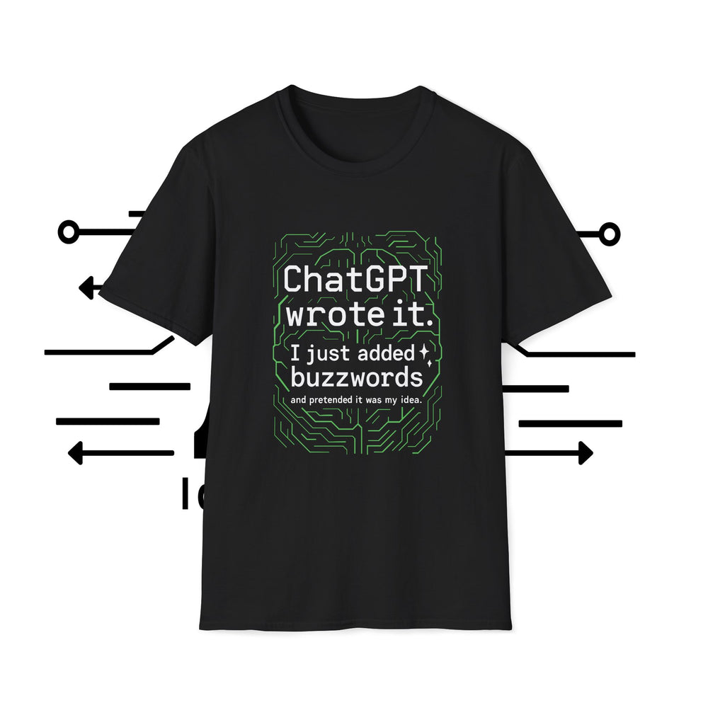 AI Buzzword T-Shirt for Tech Professionals featuring ChatGPT jargon