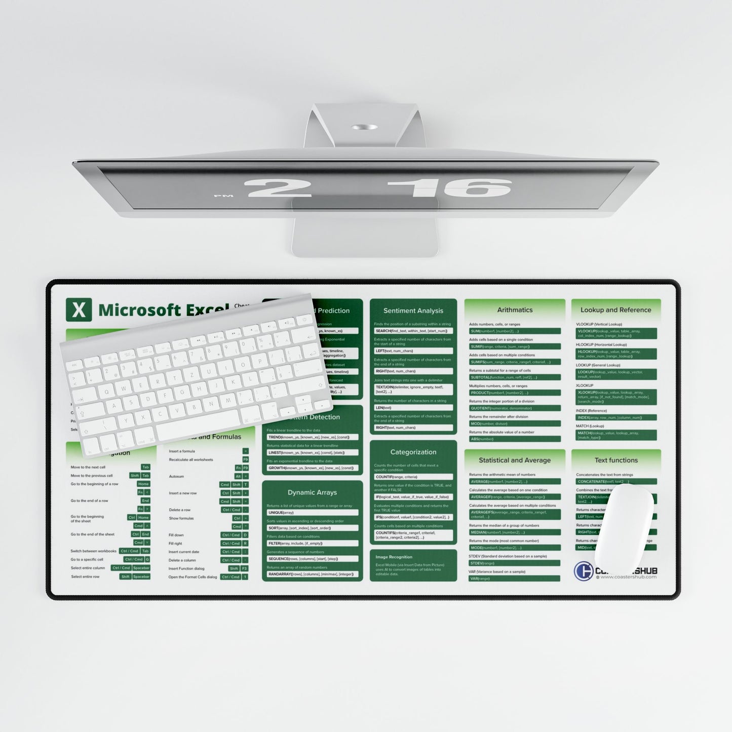 Microsoft Excel Cheat Sheet Mousepad – Master Spreadsheets with Ease!