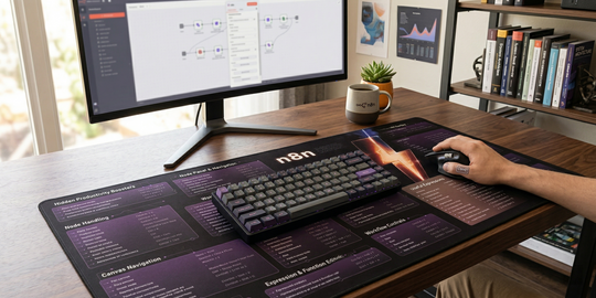 n8n Workflow Automation Cheat Sheet Desk Mat - Developer Reference Pad
